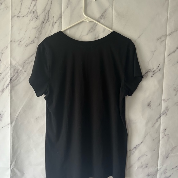 AMBIANCE - BLACK VNECK SHORT SLEEVE STRETCH BLACK TOP WOMENS 3X NWOT - Picture 4 of 8